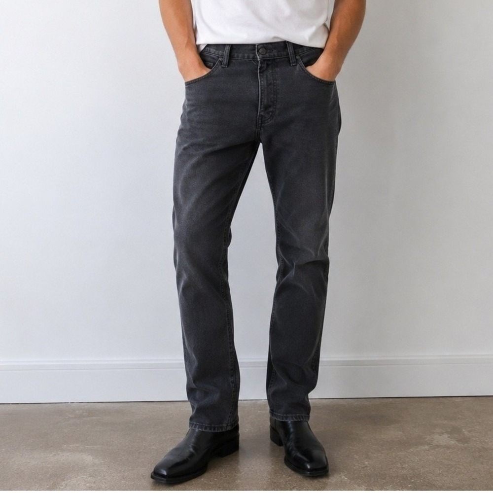 Levis 513 Slim Fit Jeans Mens Black Faded Denim Pants 34x34
